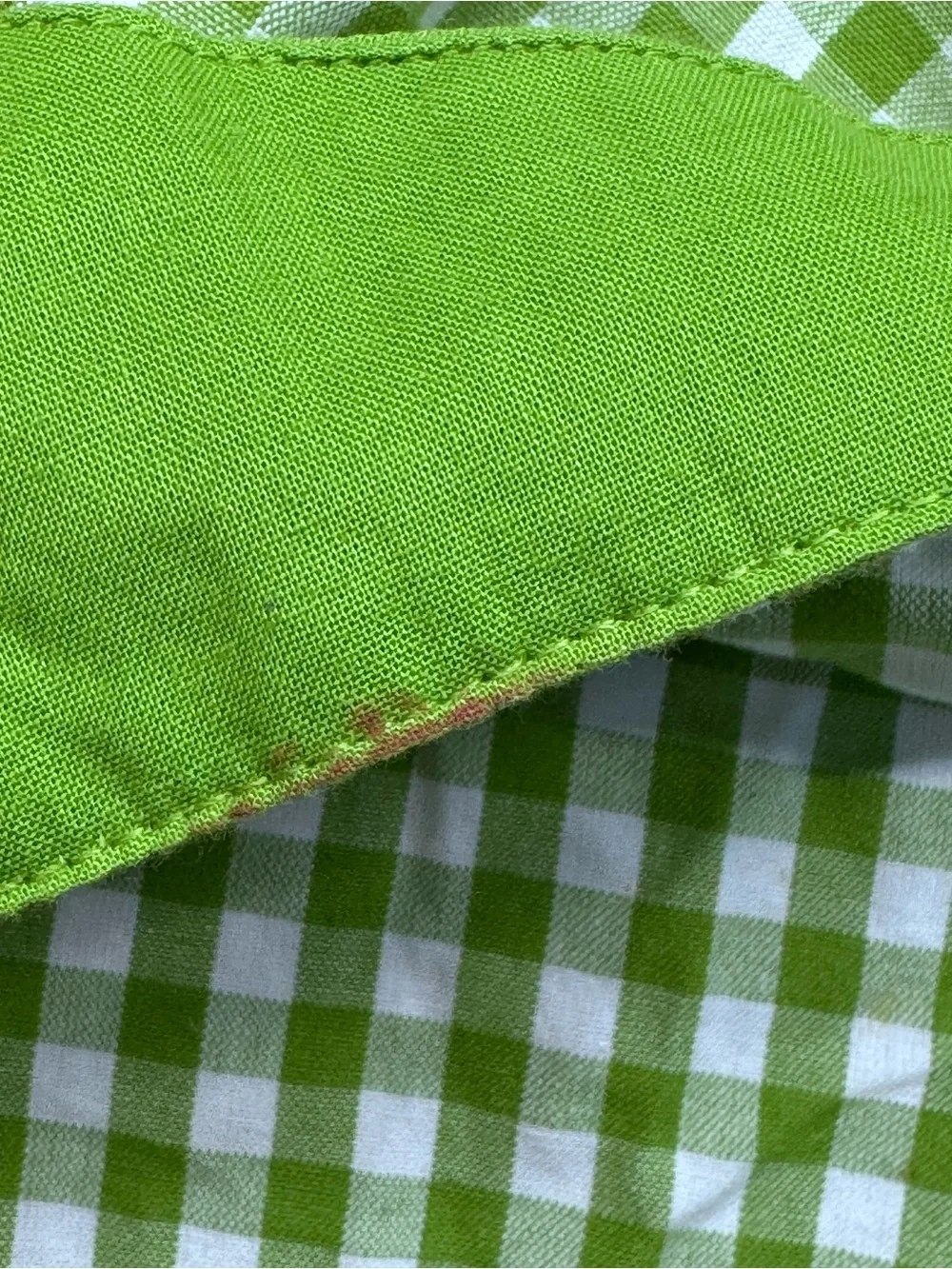Green Gingham Ruffle Apron | 100% Cotton Kitchen Apron